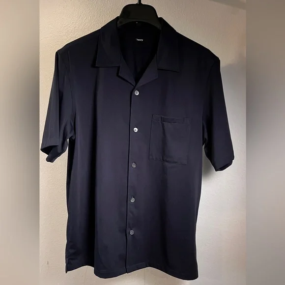 Theory Men's Dark Blue Button Down - Picture 4 of 6